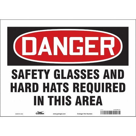 Condor Safety Sign, 10 in Height, 14 in Width, Vinyl, Horizontal Rectangle, English, 468R46 468R46