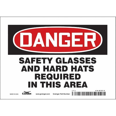 Condor Safety Sign, 5 in Height, 7 in Width, Vinyl, Horizontal Rectangle, English, 468R51 468R51