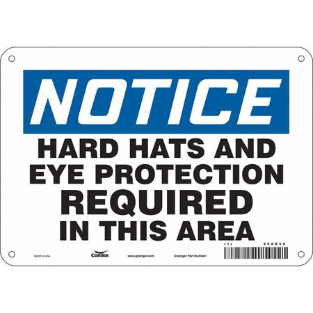 Condor Safety Sign, 7 in Height, 10 in Width, Polyethylene, Vertical Rectangle, English, 468R56 468R56