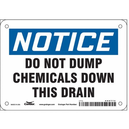 Condor Safety Sign, 5 in Height, 7 in Width, Polyethylene, Horizontal Rectangle, English 468T74
