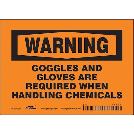 CONDOR Safety Sign, 5 in Height, 7 in Width, Vinyl, Horizontal Rectangle, English, 468T21 468T21