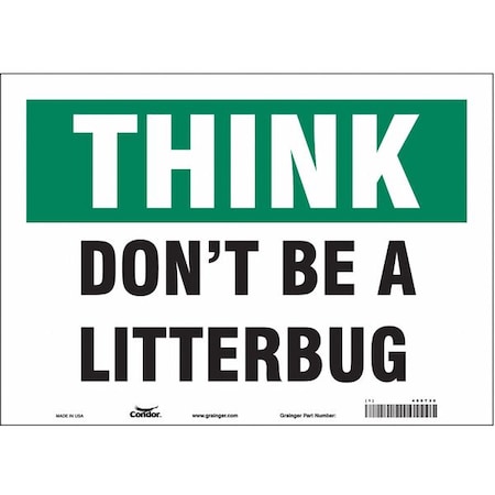 Condor Don't Be A Litterbug, 14 in W x 10 in H, Horizontal Rectangle ...