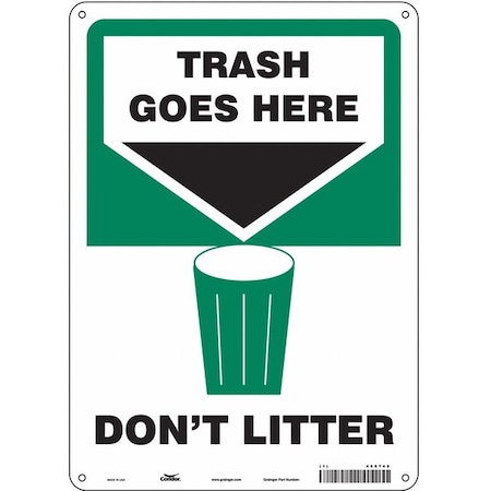 Condor Don't Litter, 10 in W x 14 in H, Vertical Rectangle, Polyethylene, 468T46 468T46