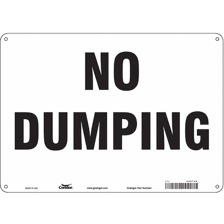 Condor No Dumping, 14 in W x 10 in H, Horizontal Rectangle, Polyethylene, 468T58 468T58