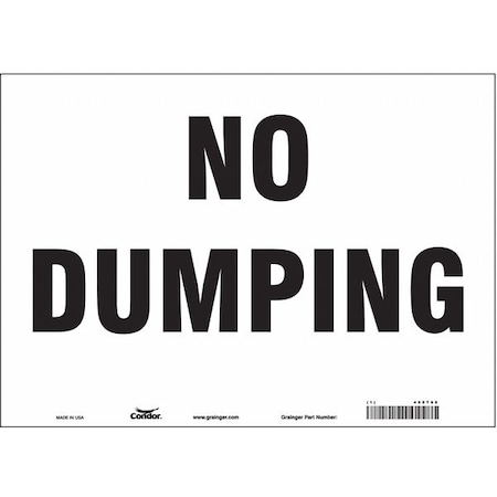 Condor No Dumping, 14 in W x 10 in H, Horizontal Rectangle, Vinyl, 468T60 468T60