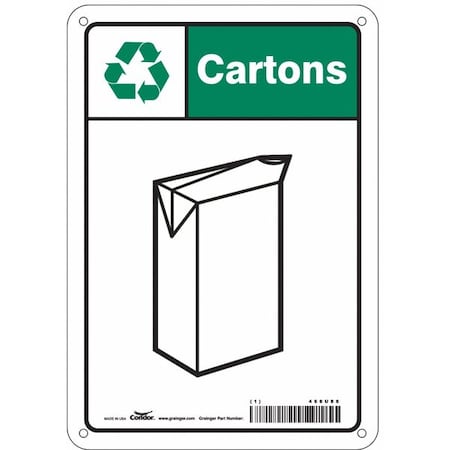 Condor Recycle Sign, Cartons, 7 in W x 10 in H, Horizontal Rectangle ...