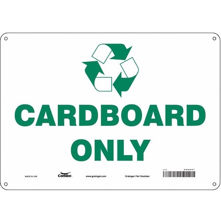 Condor Cardboard Only, 14 in W x 10 in H, Horizontal Rectangle, Aluminum, 468U07 468U07
