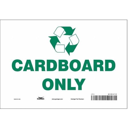 Condor Cardboard Only, 10 in W x 7 in H, Vertical Rectangle, Vinyl, 468U10 468U10