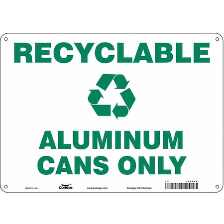 Condor Recyclable Aluminum Cans Only, 14 in W x 10 in H, Horizontal Rectangle, Polyethylene, 468U44 468U44