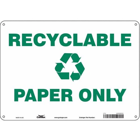 Condor Recyclable Paper Only, 14 in W x 10 in H, Horizontal Rectangle, Polyethylene, 468U52 468U52