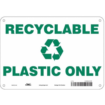 Condor Recyclable Plastic Only, 10 in W x 7 in H, Vertical Rectangle, Aluminum, 468U55 468U55