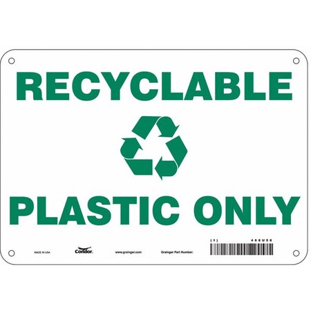 Condor Recyclable Plastic Only, 10 in W x 7 in H, Vertical Rectangle, Polyethylene, 468U58 468U58