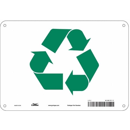 Condor Recycle Sign, 10 in W x 7 in H, Vertical Rectangle, Aluminum, 468V11 468V11
