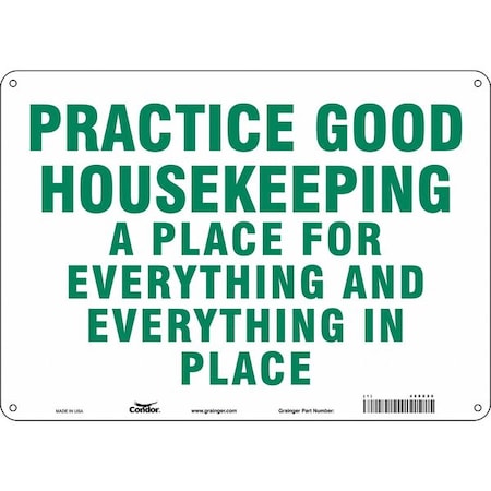 Condor PRACTICE GOOD HOUSEKEEPING A PLACE FOR EVERYTHING AND EVERYTHING IN PLACE, 14 in W x 10 in H, 468X20 468X20