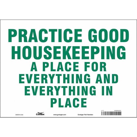 Condor PRACTICE GOOD HOUSEKEEPING A PLACE FOR EVERYTHING AND EVERYTHING IN PLACE, 14 in W x 10 in H, 468X25 468X25