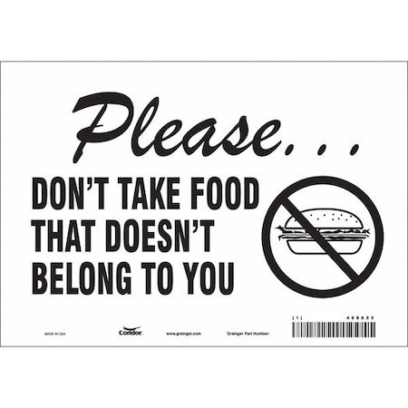Condor PLEASE. DON'T TAKE FOOD THAT DOESN'T BELONG TO YOU, 10 in W x 7 in H, Vertical Rectangle, 468X55 468X55