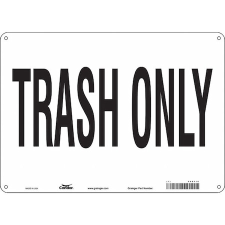 Condor TRASH ONLY, 14 in W x 10 in H, Horizontal Rectangle, Aluminum, 468Y16 468Y16