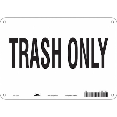 Condor TRASH ONLY, 10 in W x 7 in H, Vertical Rectangle, Polyethylene, 468Y17 468Y17