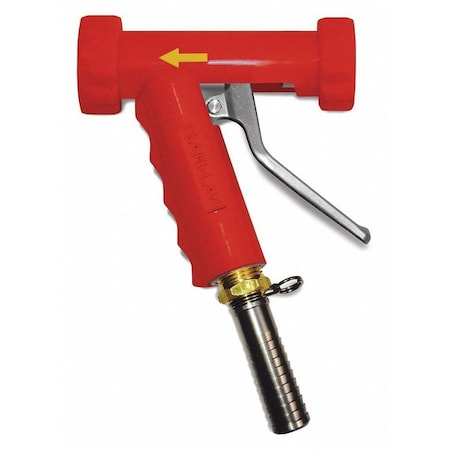 Sani-Lav Pistol Grip Spray Nozzle, 3/4" Female, 150 psi, 8.9 gpm, Red N8SR20