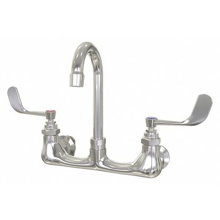 Sani-Lav Manual Gooseneck Service Sink Faucet, 8" Mount, Chrome 2 Hole 206