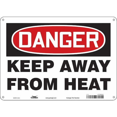 Condor Safety Sign, 10 in Height, 14 in Width, Aluminum, Horizontal Rectangle, English, 479D88 479D88