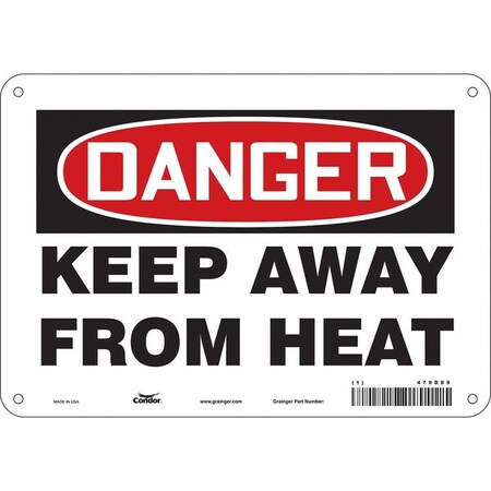 Condor Safety Sign, 7 in Height, 10 in Width, Polyethylene, Vertical Rectangle, English, 479D89 479D89