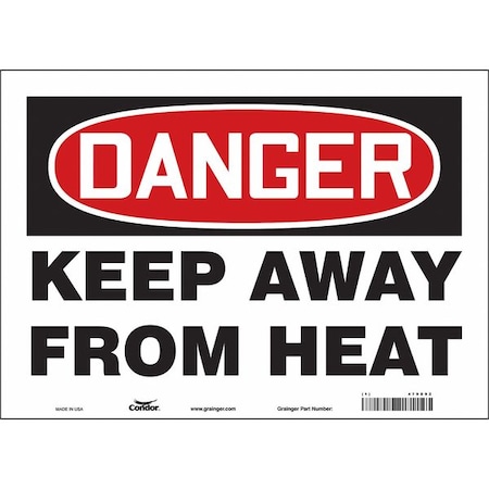 Condor Safety Sign, 10 in Height, 14 in Width, Vinyl, Horizontal Rectangle, English, 479D92 479D92