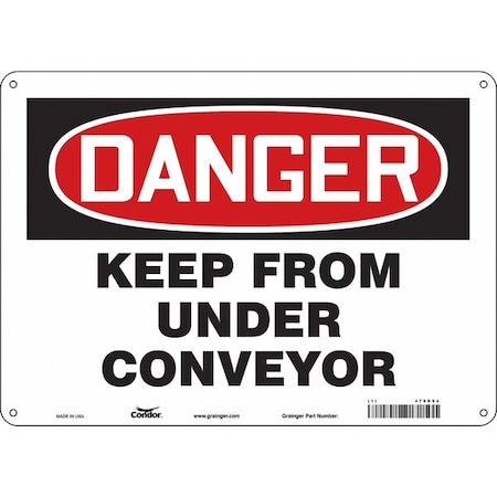 Condor Safety Sign, 10 in Height, 14 in Width, Aluminum, Horizontal Rectangle, English, 479D94 479D94