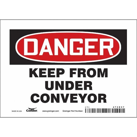 Condor Safety Sign, 5 in Height, 7 in Width, Vinyl, Horizontal Rectangle, English, 479D97 479D97