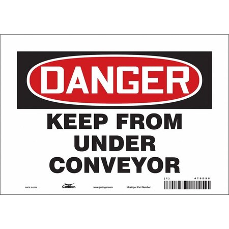 Condor Safety Sign, 7 in Height, 10 in Width, Vinyl, Vertical Rectangle, English, 479D98 479D98