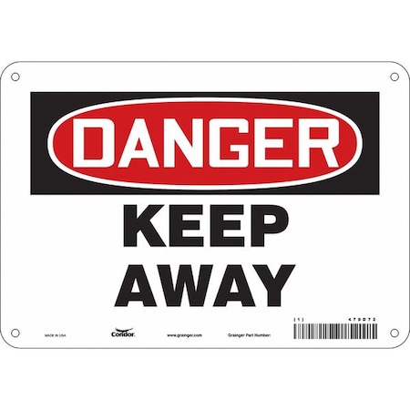 Condor Danger, KEEP AWAY, 10 in W x 7 in H, Vertical Rectangle, Aluminum, 479D72 479D72