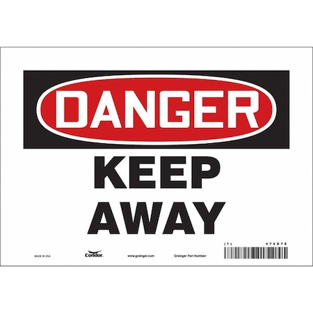 Condor Danger, KEEP AWAY, 10 in W x 7 in H, Vertical Rectangle, Vinyl, 479D78 479D78