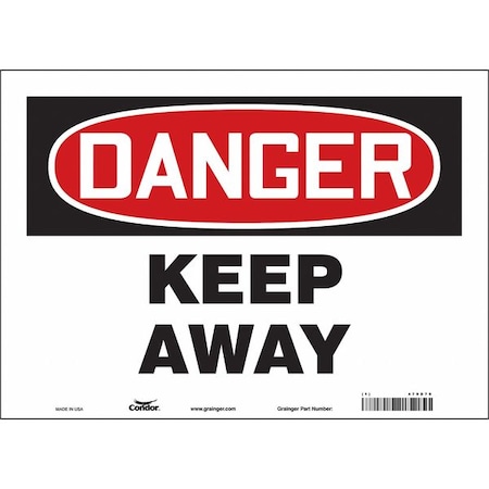 Condor Danger, KEEP AWAY, 14 in W x 10 in H, Horizontal Rectangle, Vinyl, 479D79 479D79