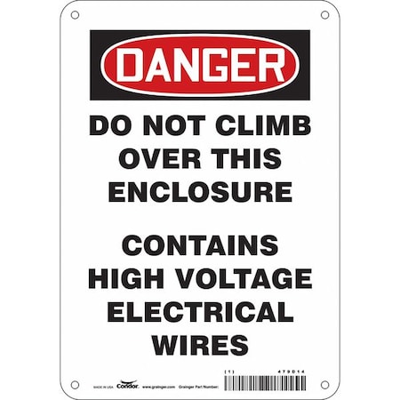 Condor Safety Sign, 10 in Height, 7 in Width, Polyethylene, Horizontal Rectangle, English, 479D14 479D14