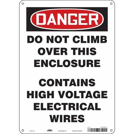 Condor Safety Sign, 14 in Height, 10 in Width, Polyethylene, Vertical Rectangle, English, 479D15 479D15