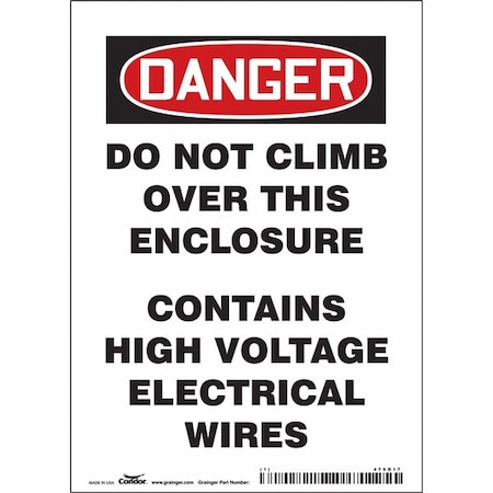 Condor Safety Sign, 5" W, 7" H, 0.004" Thickness, 479D17 479D17