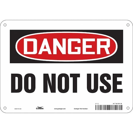 Condor Danger, Do Not Use, 10 in W x 7 in H, Vertical Rectangle, Polyethylene, 479D49 479D49