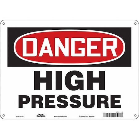 Condor Danger, HIGH PRESSURE, 14 in W x 10 in H, Horizontal Rectangle, Polyethylene, 479D62 479D62