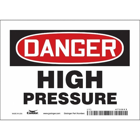 Condor Danger, HIGH PRESSURE, 7 in W x 5 in H, Horizontal Rectangle, Vinyl, 479D63 479D63