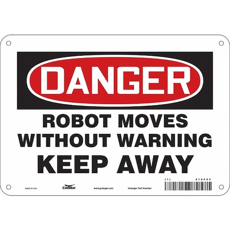 Condor Safety Sign, 7 in Height, 10 in Width, Polyethylene, Vertical Rectangle, English, 479F90 479F90