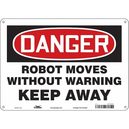 Condor Safety Sign, 10 in Height, 14 in Width, Polyethylene, Horizontal Rectangle, English, 479F91 479F91