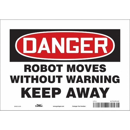 Condor Safety Sign, 7 in Height, 10 in Width, Vinyl, Vertical Rectangle, English, 479F93 479F93