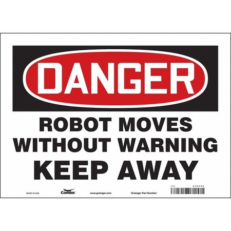 Condor Safety Sign, 10 in Height, 14 in Width, Vinyl, Horizontal Rectangle, English, 479F94 479F94