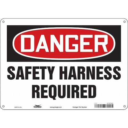 Condor Safety Sign, 10 in Height, 14 in Width, Polyethylene, Horizontal Rectangle, English, 479F99 479F99