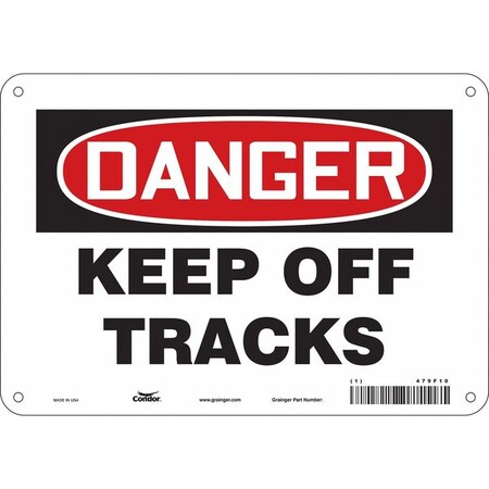 Condor Danger, KEEP OFF TRACKS, 10 in W x 7 in H, Vertical Rectangle, Polyethylene, 479F10 479F10
