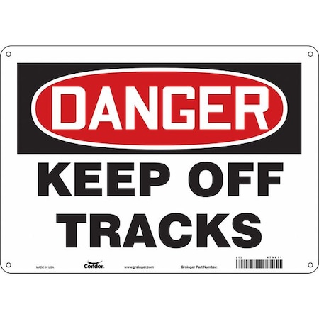 Condor Danger, KEEP OFF TRACKS, 14 in W x 10 in H, Horizontal Rectangle, Polyethylene, 479F11 479F11