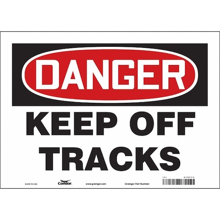 Condor Danger, KEEP OFF TRACKS, 14 in W x 10 in H, Horizontal Rectangle, Vinyl, 479F13 479F13