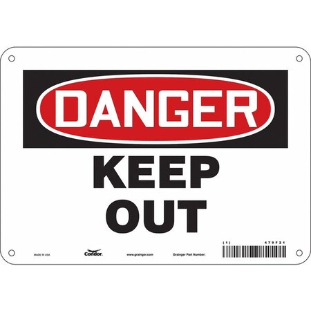 Condor Danger, KEEP OUT, 10 in W x 7 in H, Vertical Rectangle, Aluminum, 479F21 479F21