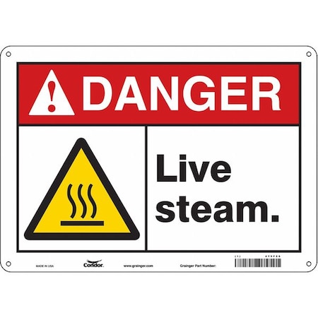 Condor Safety Sign, 10 in Height, 14 in Width, Polyethylene, Horizontal Rectangle, English, 479F56 479F56