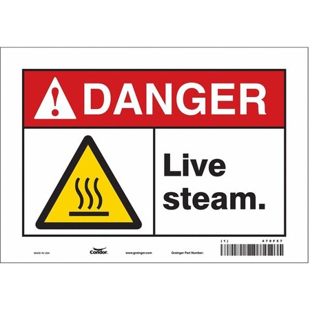 Condor Safety Sign, 7 in Height, 10 in Width, Vinyl, Vertical Rectangle, English, 479F57 479F57